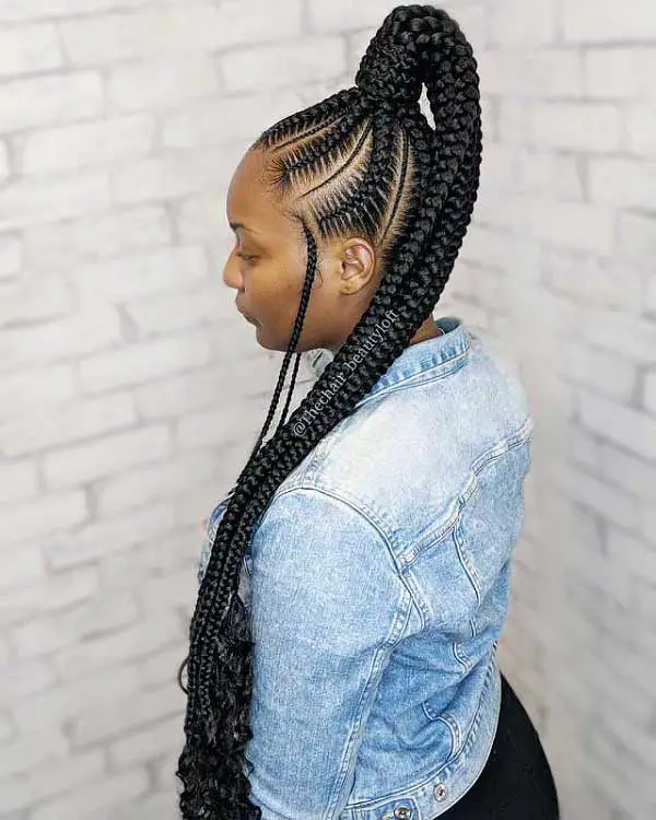 cornrow-ponytail-with-hair-weave