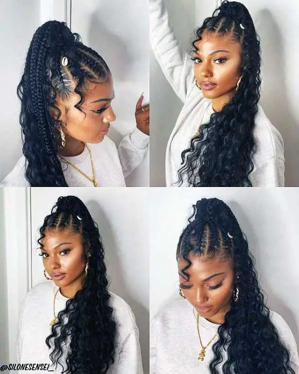 cornrow-ponytail-with-hair-weave