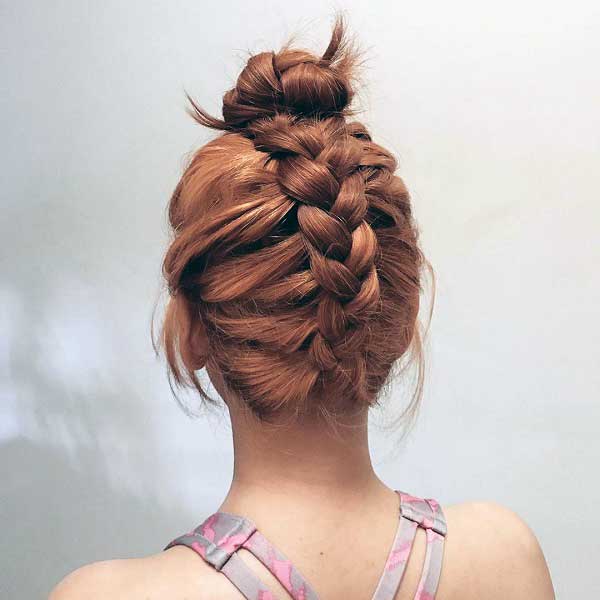 high-bun-with-braid 