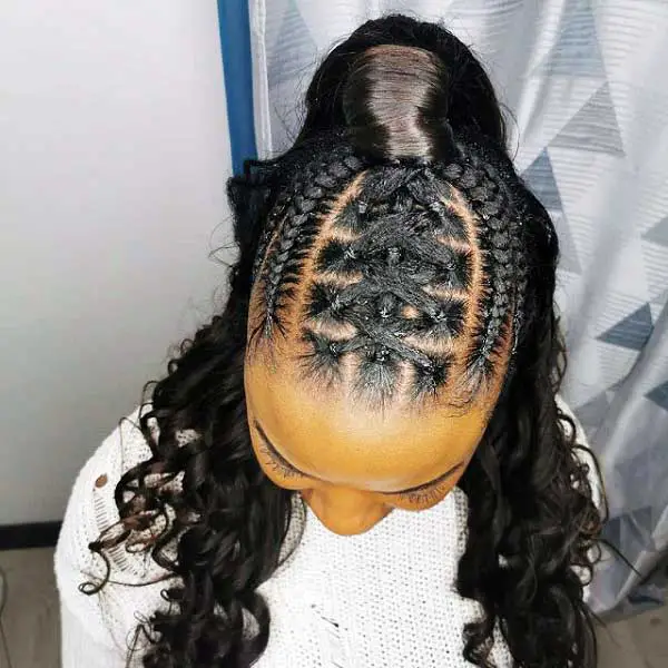 ponytail-braids-with-weave