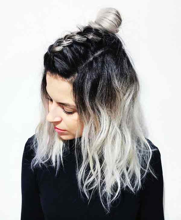 top-knot-bun-for-medium-length-hair