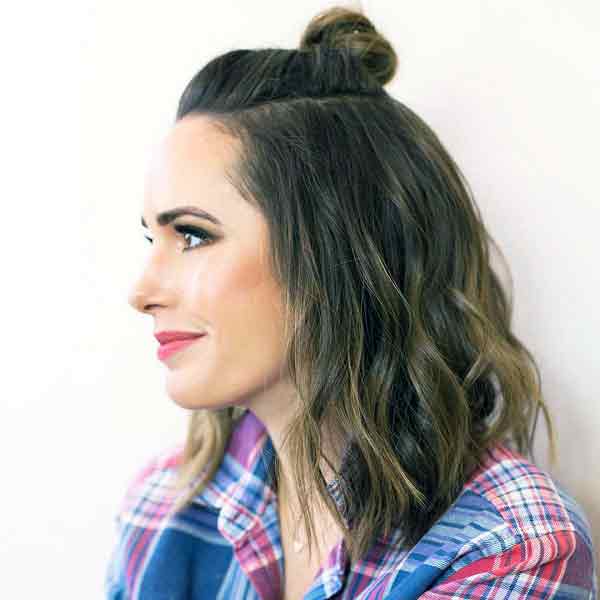 top-knot-bun-for-medium-length-hair