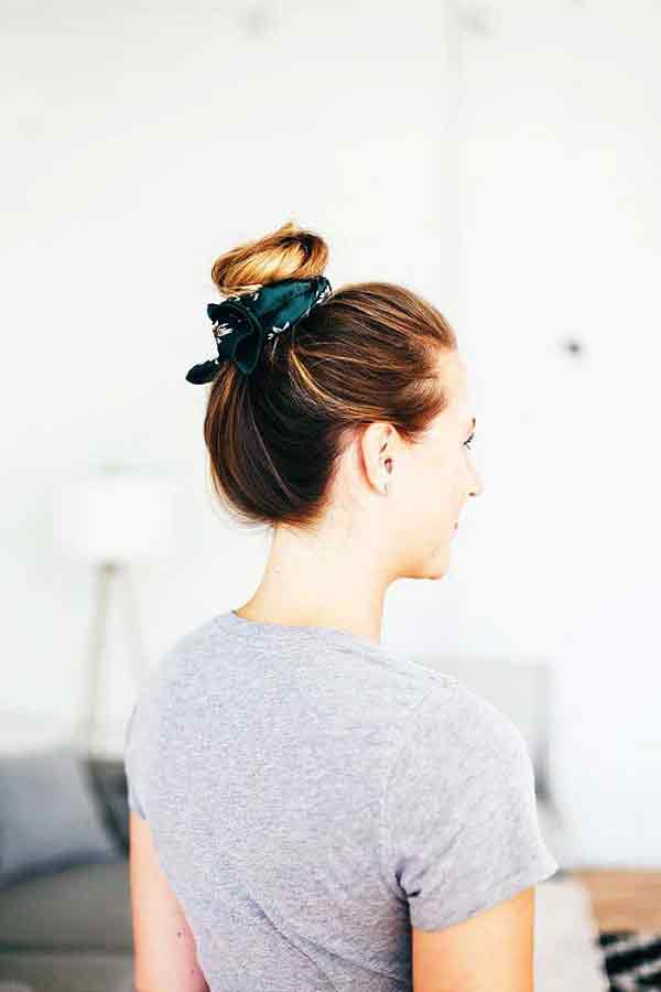 top-knot-bun-with-a-bandana