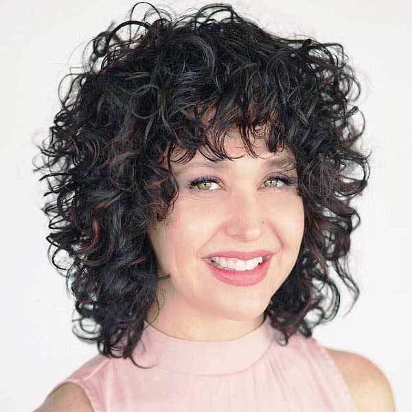 40 Perfect Curly Hair With Bangs that Will Be Surely Noticed - HqAdviser