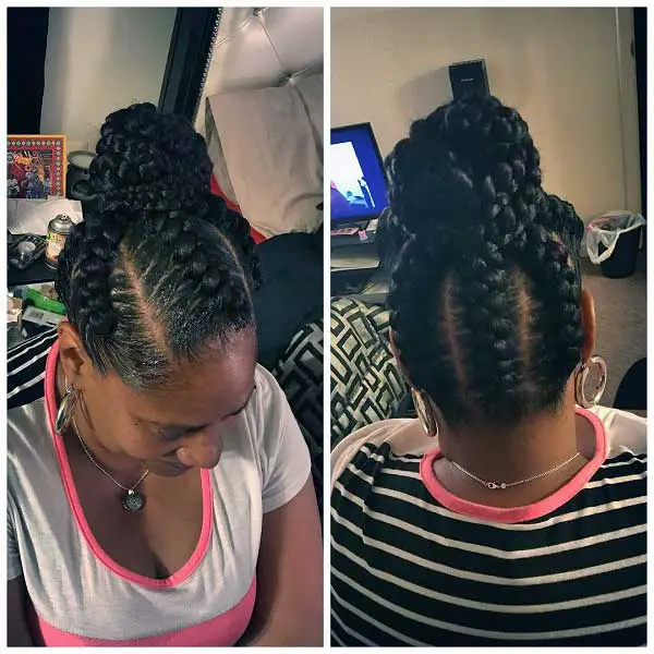 french-braided-bun-Hairstyles 