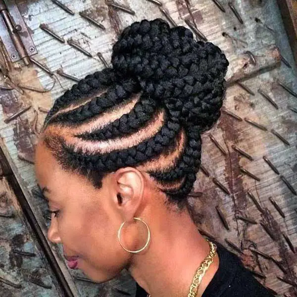 ghana-braids-bun-Hairstyle 