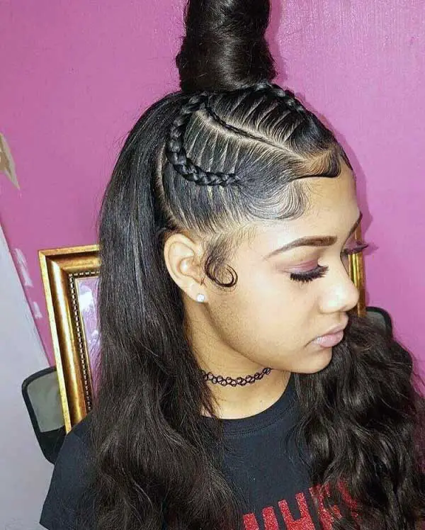 hair-braided-into-a-bun-with-weave 