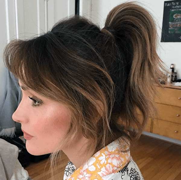 Short-hair-ponytail-with-bangs