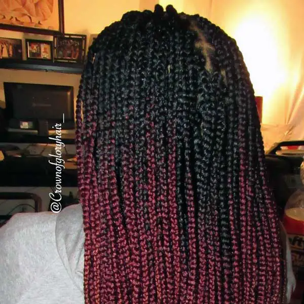 ombre-red-box-braids