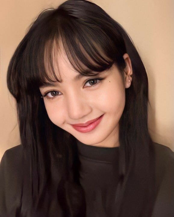 bangs for round face and big forehead 