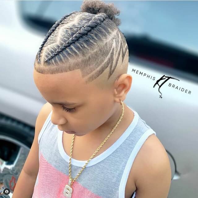little boy braids with fade 