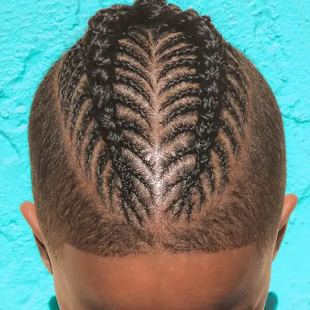 little boy man bun braids