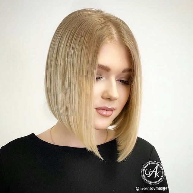 long stacked bob haircut 