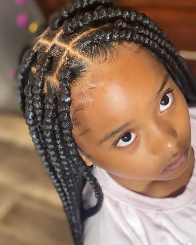 medium box braids for kids 