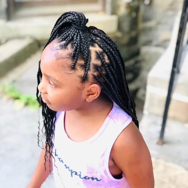 ponytail box braids for kids 