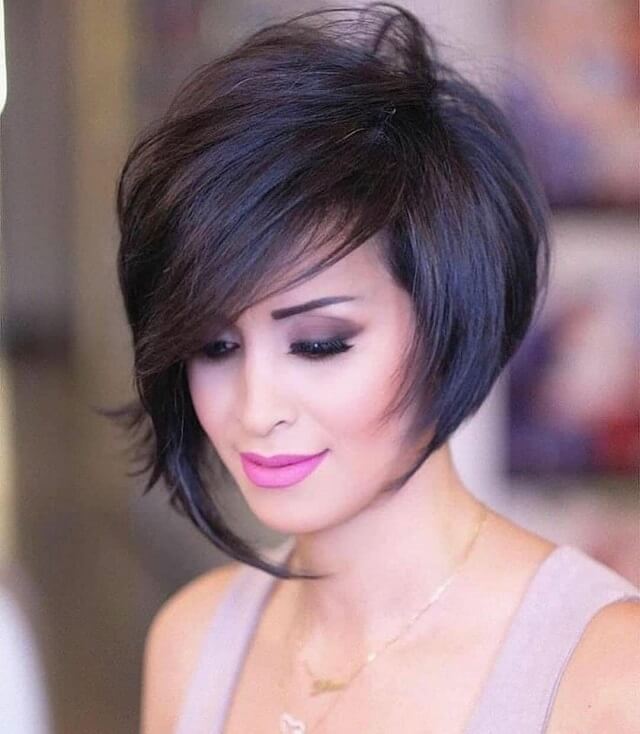 side swept bang with pixie