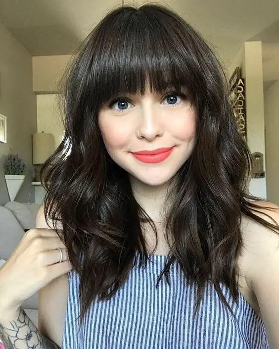 bangs for small forehead oval face