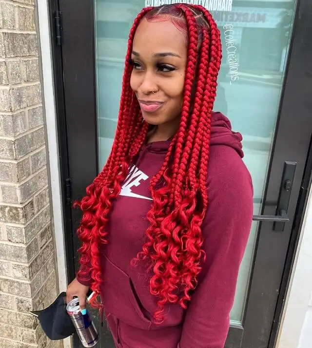burgundy red box braids