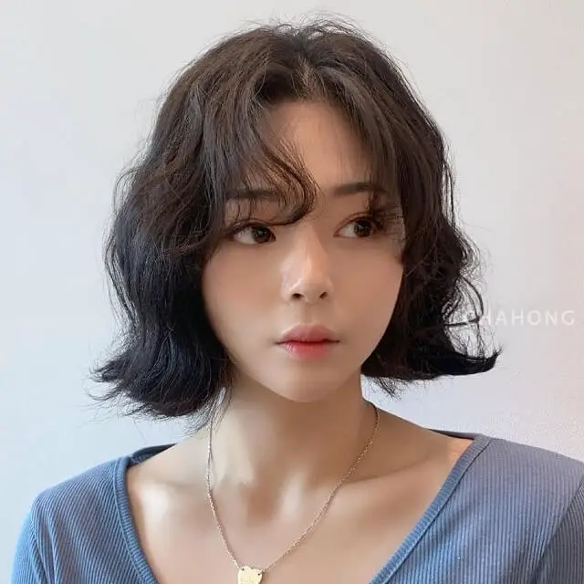 korean curly bangs
