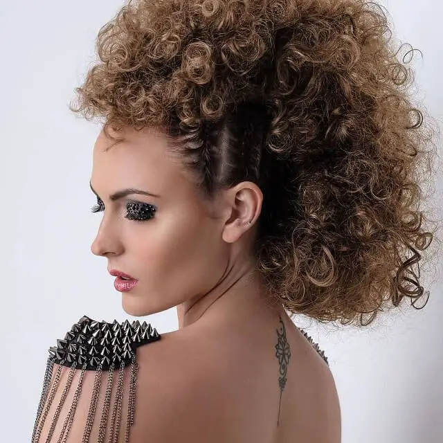 ponytail mohawk with curls