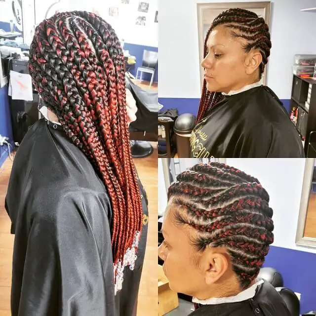 red and black lemonade braids