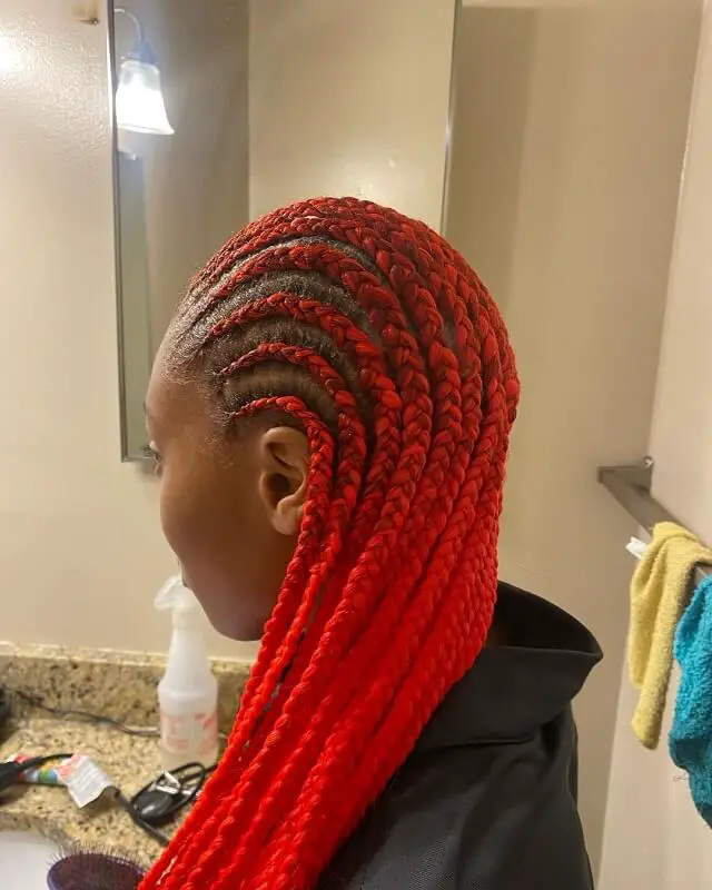 red lemonade braids for curly hair