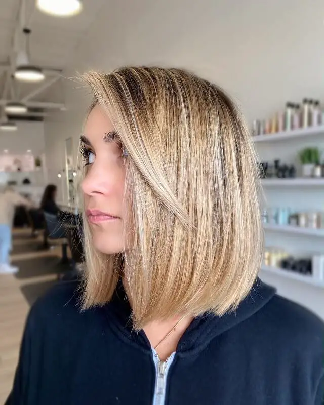 short straight blonde hair with bangs