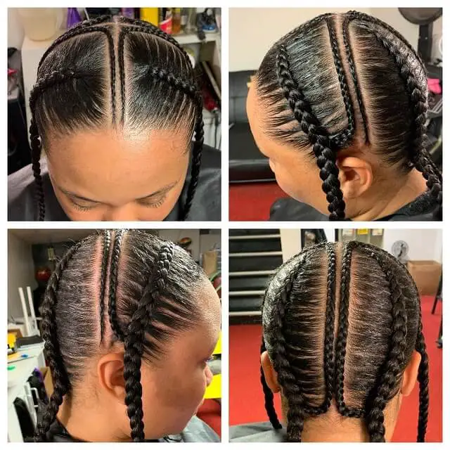 2 layer braids to the back