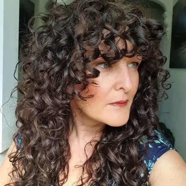 Curls and Short Front bangs 