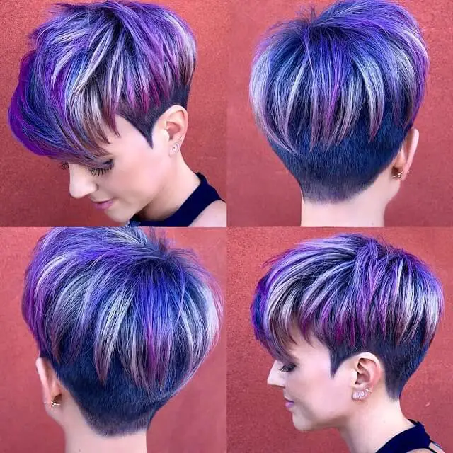 Multi colored undercut pixie