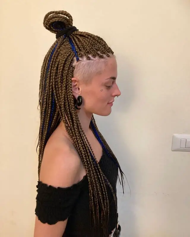 box braids with shaved sides 