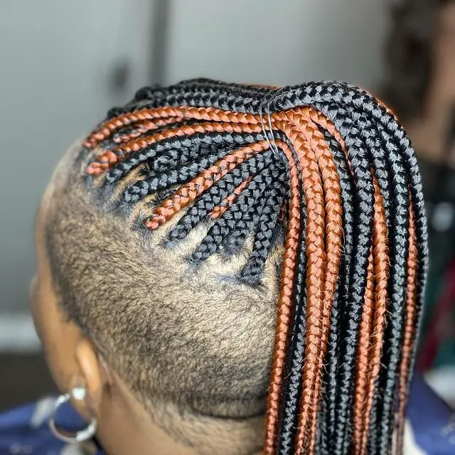 box braids with shaved sides and back