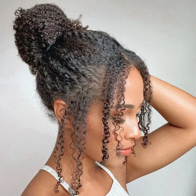 curly bun hairstyles for black hair