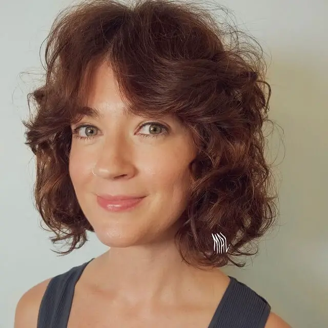 curly messy french bob