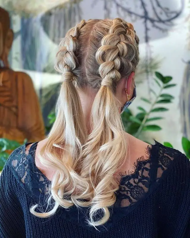 double french braid ponytail 