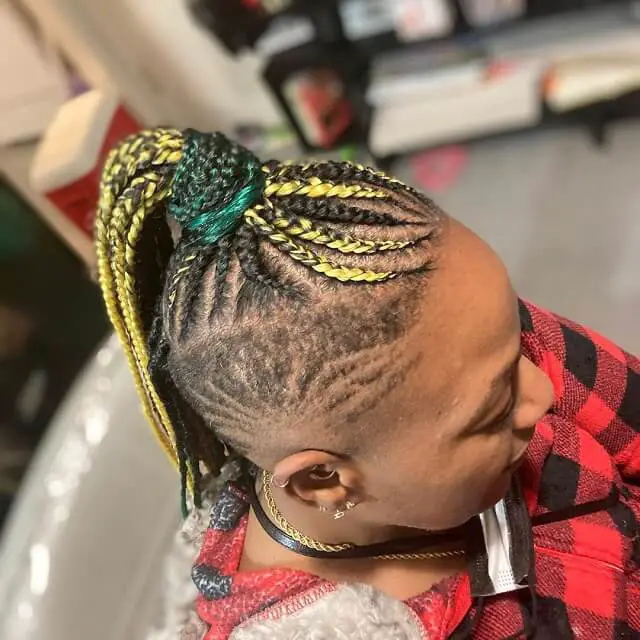 feed in braids with shaved sides