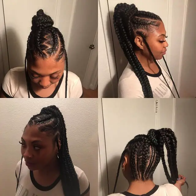 french braid ponytail hairstyles with weave
