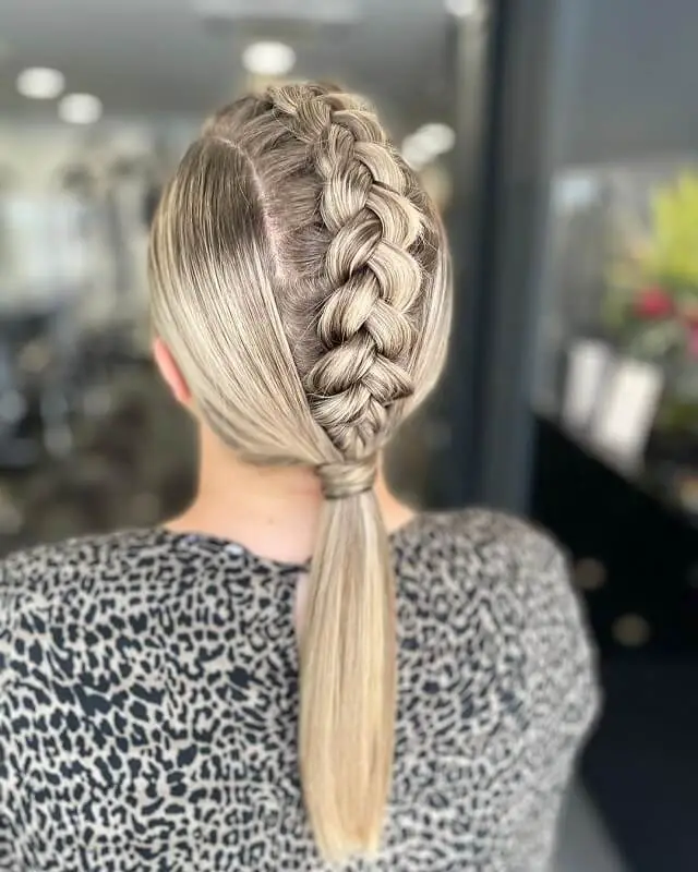 half french braid ponytail 