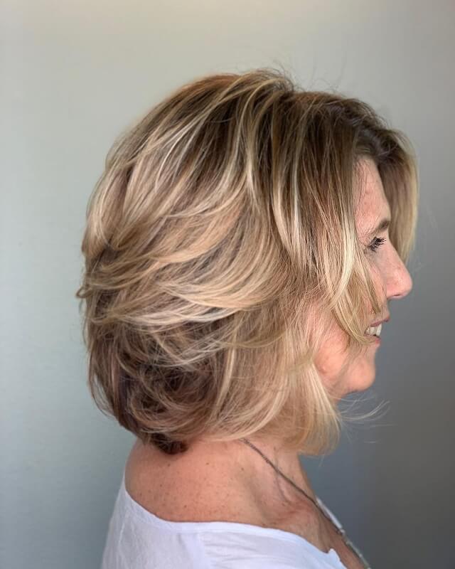 layered shaggy hairstyles for fine hair over 50