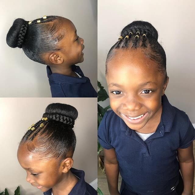 little black girl bun hairstyles