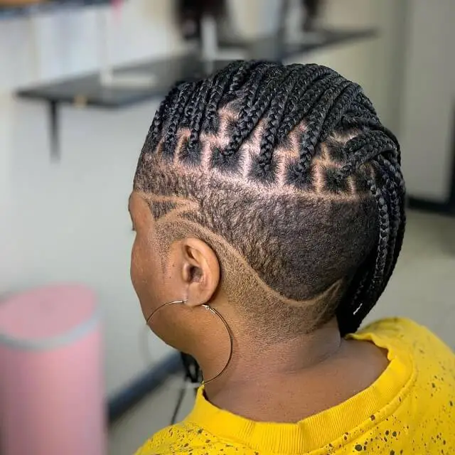 micro braids with shaved sides