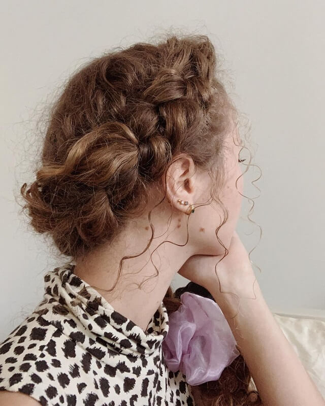 milkmaid braid curly hair