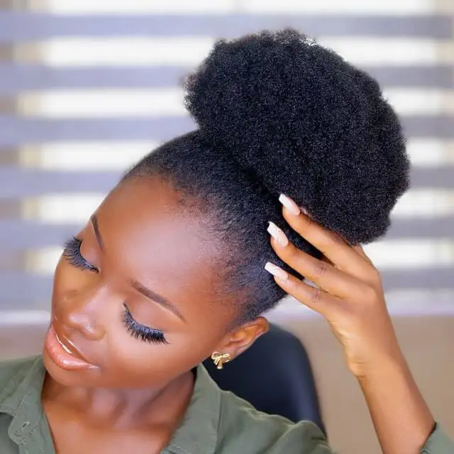 natural bun hairstyles for black hair 