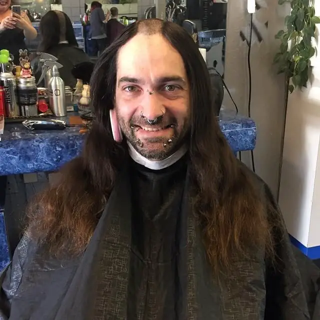 Reverse Mohawk In Long Hair