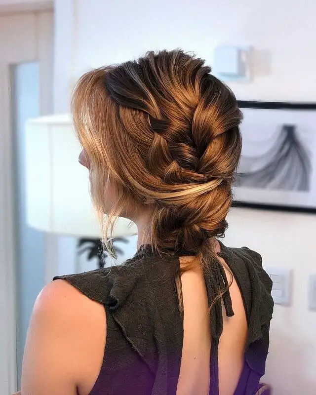 side braid bun