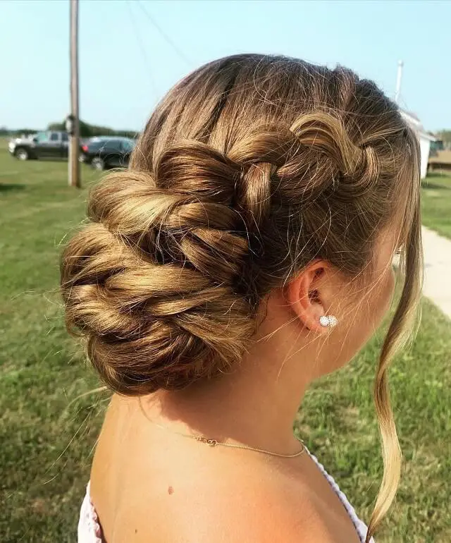 side braid bun