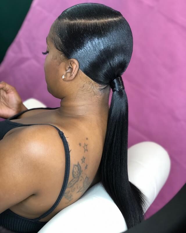 side part extended ponytail