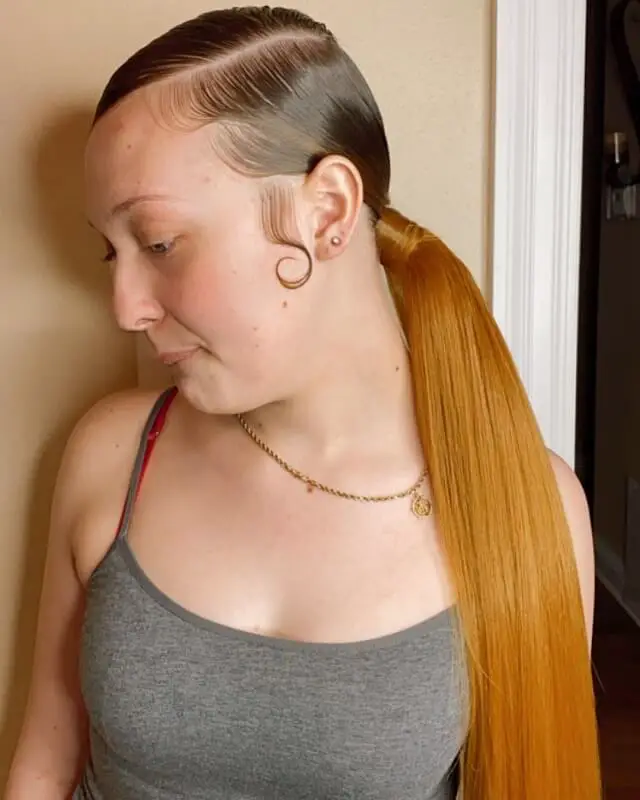 side part low ponytail 