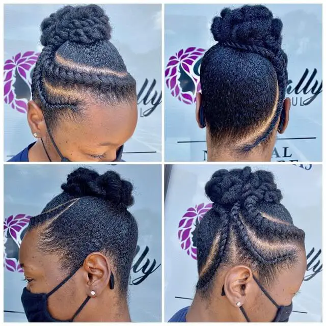 twist bun hairstyles for black hair