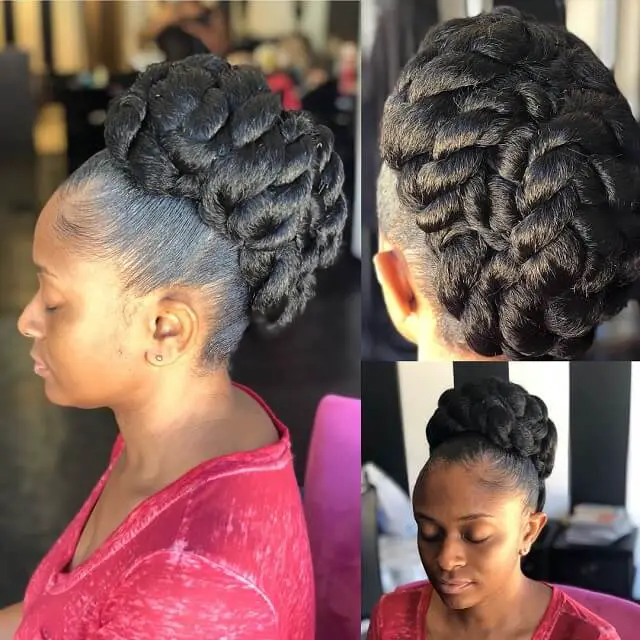 updo bun hairstyles for black hair 